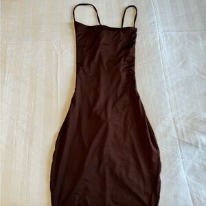 Oh Polly Chocolate Brown Mini Dress